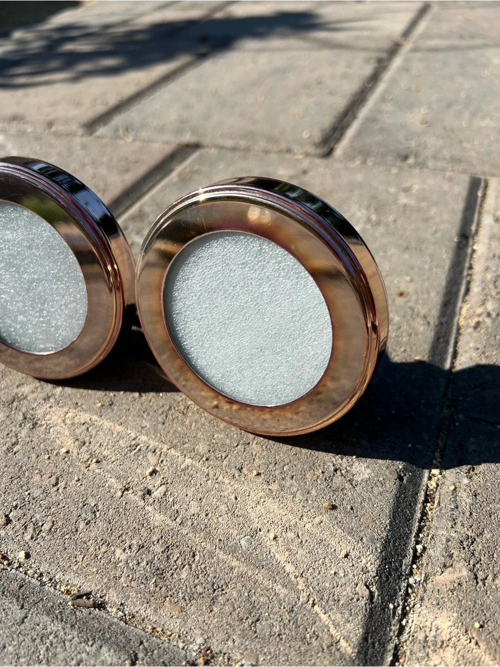Restoration Hardware Hampton Narrow Round Frames, Set of 2, Silver Metal